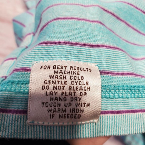 Peter Millar Polo Shirt Mens Large Blue Striped 100% Cotton Golf Short Sleeve - Picture 11 of 13